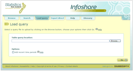 Figure 6.1.1 - Load query page. 