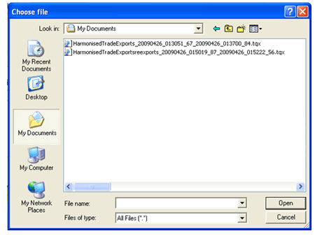 Figure 6.1.2 - Choose file window. 