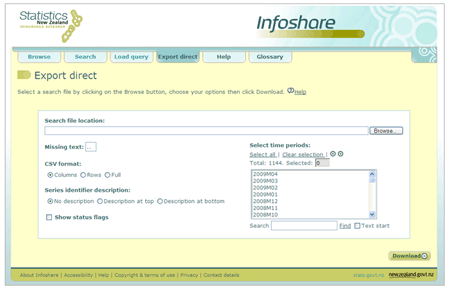 Figure 7.1.1 - Export direct page. 