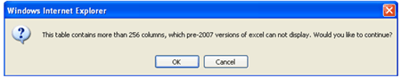 Pre-excel 2007 prompt. 